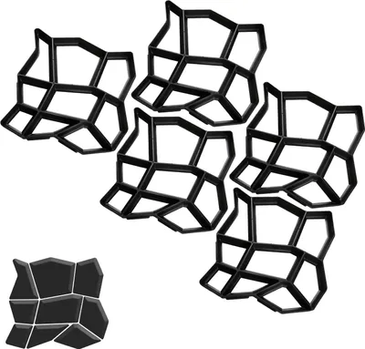 Obrázok produktu pre Bettizia 5 ks Forma na dlažbu 43*43*4 CM, forma na betón, forma na odlievanie pre domácich majstrov, z plastu, na chodníky, terasy, záhradnú dlažbu