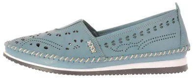 Produktbild von Andrea Conti Damen Slipper mit perforiertem wrinkled Leder 1889603, Größe:41 EU, Farbe:Blau