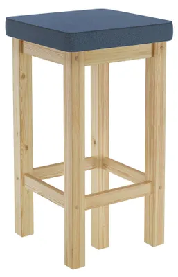 Produktbild von Barhocker Holzhocker 60 cm verschiedene Polsterfarben Kiefer V-90.71-44P