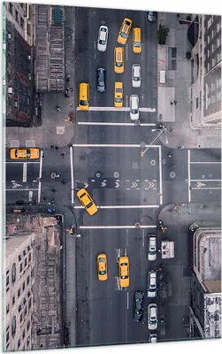 Produktbild von Bilder auf glas - Einteilig - New York Straße - 50x70cm - Glasbilder - Wandbilder - Bilder - zum Aufhängen bereit - Wanddekoration aus Glas - Glas Bilder - Wandbild auf Glas - GPA50x70-3429