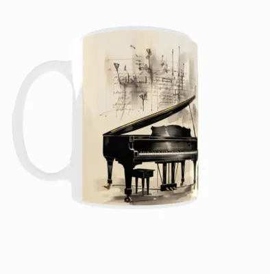 Obrázek produktu pro Hrnek 300ml Klasická hudba Piano noty pro klavír