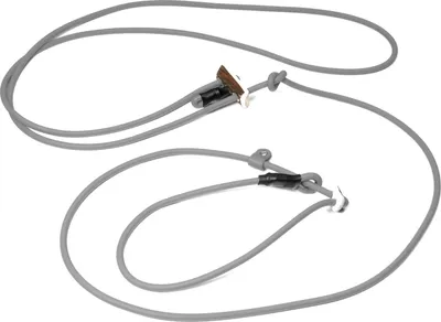 Produktbild von Mystique® Biothane Hunting Profi lautlos Umhängeleine 280cm Moxon 6mm grau Moxon mit Zugbegrenzung