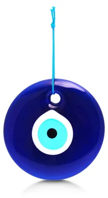 Kristall-Anhänger gegen böses Auge, 12 cm, blau-weiß, Wanddeko