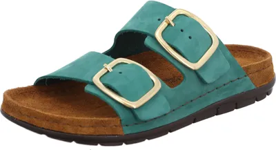 Produktbild von Rohde Damen Pantolette Nubukleder goldene Schnalle Sommerfarbe Rodigo-D 5879, Größe:40 EU, Farbe:Grün