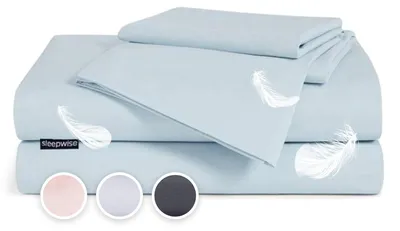 Image de Sleepwise Literie castor en coton non toxique, housse de couette 1 taie d'oreiller et housse de couette respirante, linge de lit pour personnes allergiques, linge de lit moelleux, set de 2 draps castor 200x200