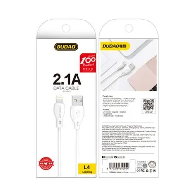 Produktbild von Dudao Lightning Kabel 2m 2.1A Weiß für iPhone