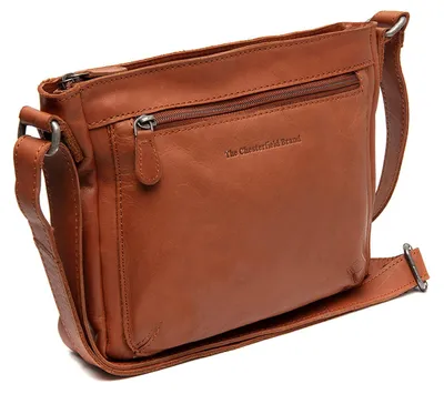 Zdjęcie produktu dla Skórzana torba na ramię Aston Crossbody marki Chesterfield w kolorze koniakowego brązu