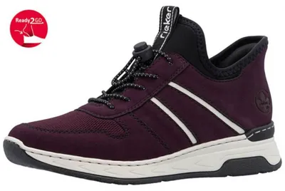 Zdjęcie produktu dla Buty za kostkę Rieker czerwone/czarne z gumką, MemoCup i lekką podeszwą M0059, rozmiar:37 EU, kolor:Czerwony