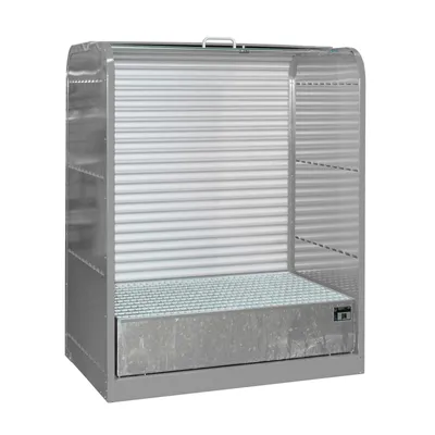 Produktbild von Bauer Gefahrstoff-Rollladenschrank RSG-1, max. 2x 200-l-Fässer, Mausgrau