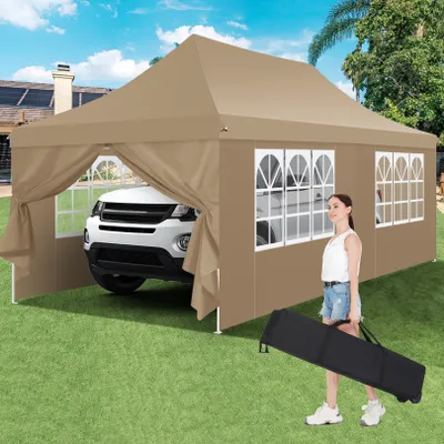 Obrázek produktu pro Stan na party – skládací stan – stan – přístřešek – skládací stan – 3 x 6 metrů – 6 bočních stěn – rychlá instalace typu pop-up