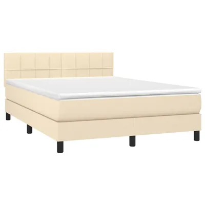 Produktbild von Boxspringbett mit Matratze Creme 140x190 cm Stoff