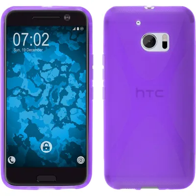 Produktbild von PhoneNatic Case kompatibel mit HTC 10 - lila Silikon Hülle X-Style + 2 Schutzfolien