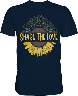 Produktbild von Frieden Liebe Sonnenblumen T-Shirt Garten Motiv Gärtner Geschenk – Navy / XL