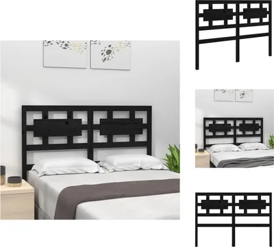 Produktbild von vidaXL Kopfteil Schwarz 205,5x4x100 cm Massivholz Kiefer -  Kopf- & Fußenden