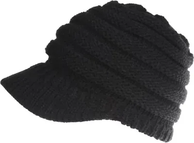 Produktbild von Gestrickte Schirmmütze Schirmmütze Winter Damen mit Visor Winter gestrickte Warme Damen Barett Mütze aus Weicher Baumwolle
