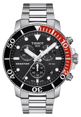 Image de Montre Tissot Seastar 1000 45,5 mm  quartz suisse, cadran noir, tanche  300 mtres
