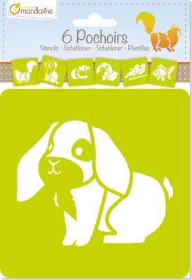 Produktbild von Avenue Mandarine 3x 6 tlg Schablonenset für Kinder, Haustiere Orange 42445MD