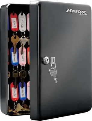 Image de Armoire à Clés Master Lock, 50 Clés, Acier, Système de Verrouillage à Clés, Noir