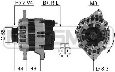Produktbild von ERA 210374A Lichtmaschine Generator LiMa 70A 14V für HYUNDAI i10 (PA) für KIA Picanto (SA)