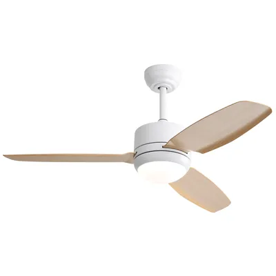 Image de Parrot Uncle 117 cm Ventilateur de plafond avec lumière, 3 pales ABS, moteur DC à 6 vitesses, télécommande