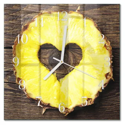 Produktbild von Tulup Glasuhr Wanduhr Küchenuhr Echt-Glas 30x30 cm Modern Dekorativ Geräuschlos Weiße Zeiger - Ananas