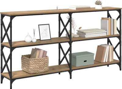 Produktbild von (Design 2026） Konsolentisch Artisan-Eiche 156 x 28 x 80,5cm Holzwerkstoff - HOMMIE 965446 - Nachttische & -schränke