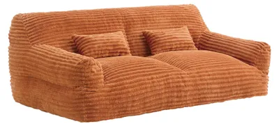 Produktbild von Komprimiertes Sofa mit  Kissen & Decke, platzsparend verpackt, Orange