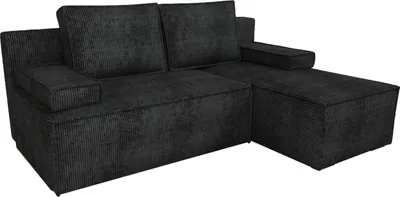 Produktbild von BroMARKT Ecksofa mit Schlaffunktion Caspar Schwarz Cord Rechts