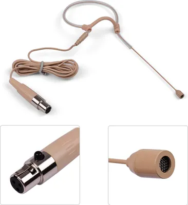 Produktbild von Leichtes Einzel-Ohrbügel-Kondensatormikrofon mit 3-poligem XLR-Stecker für kabellosen Taschensender