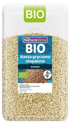 KASZA GRYCZANA NIEPALONA BEZGLUTENOWA BIO 1 kg - NATURAVENA