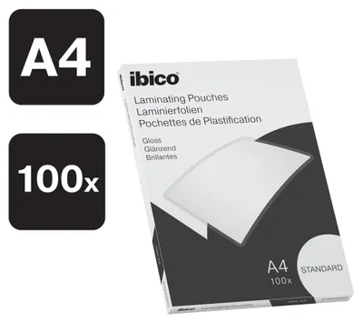 Produktbild von Ibico 627310, Glänzend, Transparent, A4, Thermodruck, 0,125 mm, 100 Stück(e)