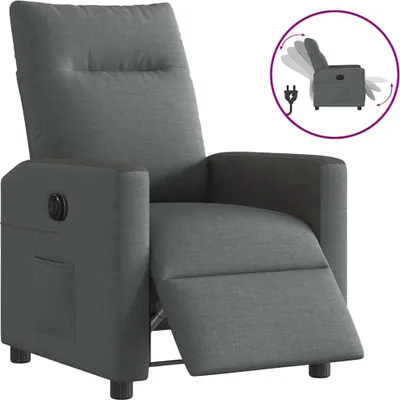 Image de Fauteuil inclinable électrique Gris foncé Tissu