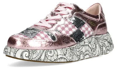 Produktbild von Laura Vita Damen Sneaker Mustermix Plateau Metallic NIKITO 52, Größe:39 EU, Farbe:Rosa