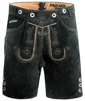 Produktbild von PAULGOS Herren Trachten Lederhose Kurz - HK2 - Echtes Leder - in 3 Farben erhältlich - Größe 44 - 60