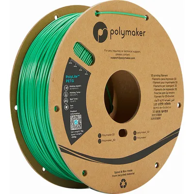 Immagine prodotto di Polymaker PolyLite PETG, colore:verde, dimensione del filamento:1,75 mm, peso:1 kg