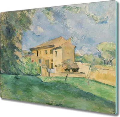 Produktbild von Coloray Kochplattenabdeckung Herdabdeckplatte 60x52 cm Hackbrett Schneidebrett Küchenbrett - Dorf Gebäude