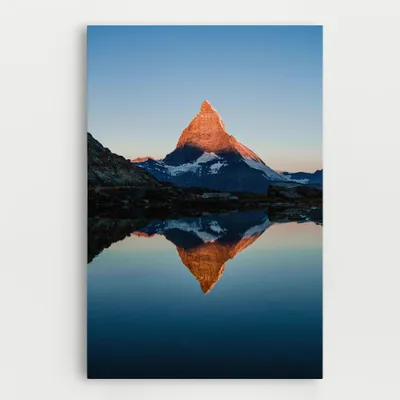 Produktbild von ARTHUB® Leinwandbild 30x40 cm, Mirror Mountain | Wohnzimmerdekoration, Hängende Bilder, Wanddekoration, Heimdekoration, Landschaften, Berge