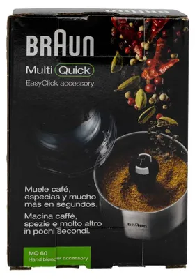 Zdjęcie produktu dla Braun MQ 60, Srebrny, 0,35 l, Stal nierdzewna, EasyClick MQ3 MQ3 Vario MQ5 MQ5 Vario MQ7, Bisfenol A (BPA)