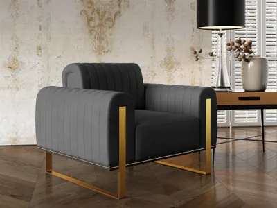 Produktbild von Sessel Designersessel VALERIE in Stoff Elisa Velvet Anthrazit