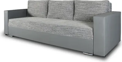 Produktbild von Schlafsofa Bird - Sofa mit Schlaffunktion und Bettkasten, Klappsofa, Schlafcouch mit Chromfüße, Couch, Couchgarnitur, Sofagarnitur (Grau + Grau (Dolaro 04 + Berlin 01))