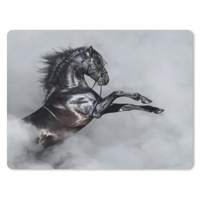 Produktbild von MuchoWow® Mauspad Mousepad Pferd - Smoke - Schwarz 23x19 cm - Mousepads - Maus Mat - Pad - Mausunterlage - Schreibtischunterlage - Mauspad