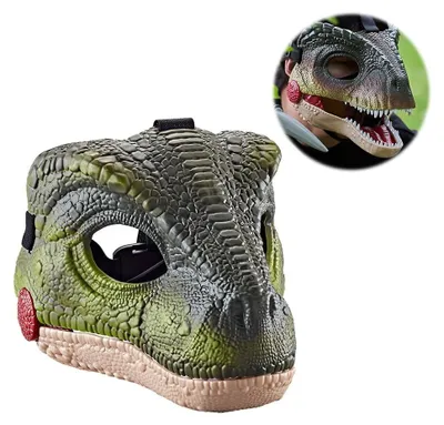 Imagen del producto de Máscara de dinosaurio realista con mandíbula móvil