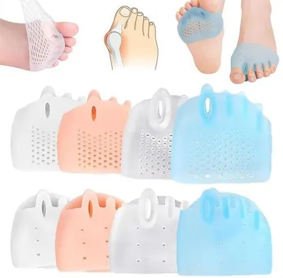 Obrázek produktu pro Silikonové vložky do prstů, sada 8 vložek mezi prsty, chrániče prstů, prodyšné a měkké vložky, vhodné pro překřížené prsty, kladívkové prsty a jógu (4 páry)
