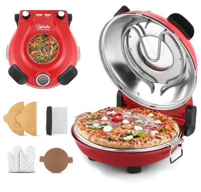 Pizzaofen, 1200 W, 32 cm Steinplatte, 420 °C, 5 Stufen