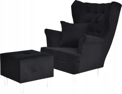Produktbild von Family Meble Ohrensessel mit Hocker Gaja Relaxsessel Skandinavisch Bequemer Sessel Loungesessel Fernsehsessel Wohnzimmer Schlafzimmer Büro (TRINIT 16)