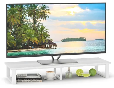 Obrázek produktu pro TV stolek, stojan pod televizi, podstavec pro monitor, dřevěný podstavec pod televizi, rozměry 120 x 38 x 17 cm