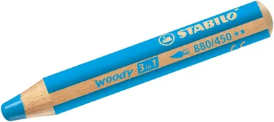 Immagine prodotto di Pastelli, acquerelli e pastelli a cera - STABILO woody 3 in 1 - Confezione da 5 - blu ciano