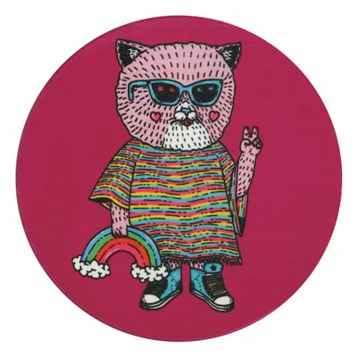 Produktbild von Maxwell & Williams DU0189 MULGA Untersetzer rund, 10,5 cm, Cat (Katze), Keramik - Kork