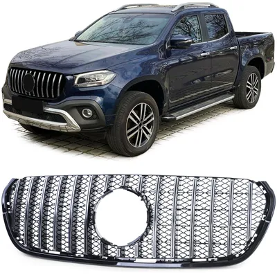 Sport Kühlergrill Schwarz Glanz Chrom für Mercedes X Klasse W470 2017-2020 – Produktansicht