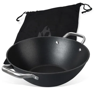 Immagine prodotto di FMProfessional Force padella wok in ghisa da 32 cm con rivestimento antiaderente di alta qualità